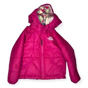 The North Face Toddler Reversible Puffer Jacket Pink Camo Print Size 2T